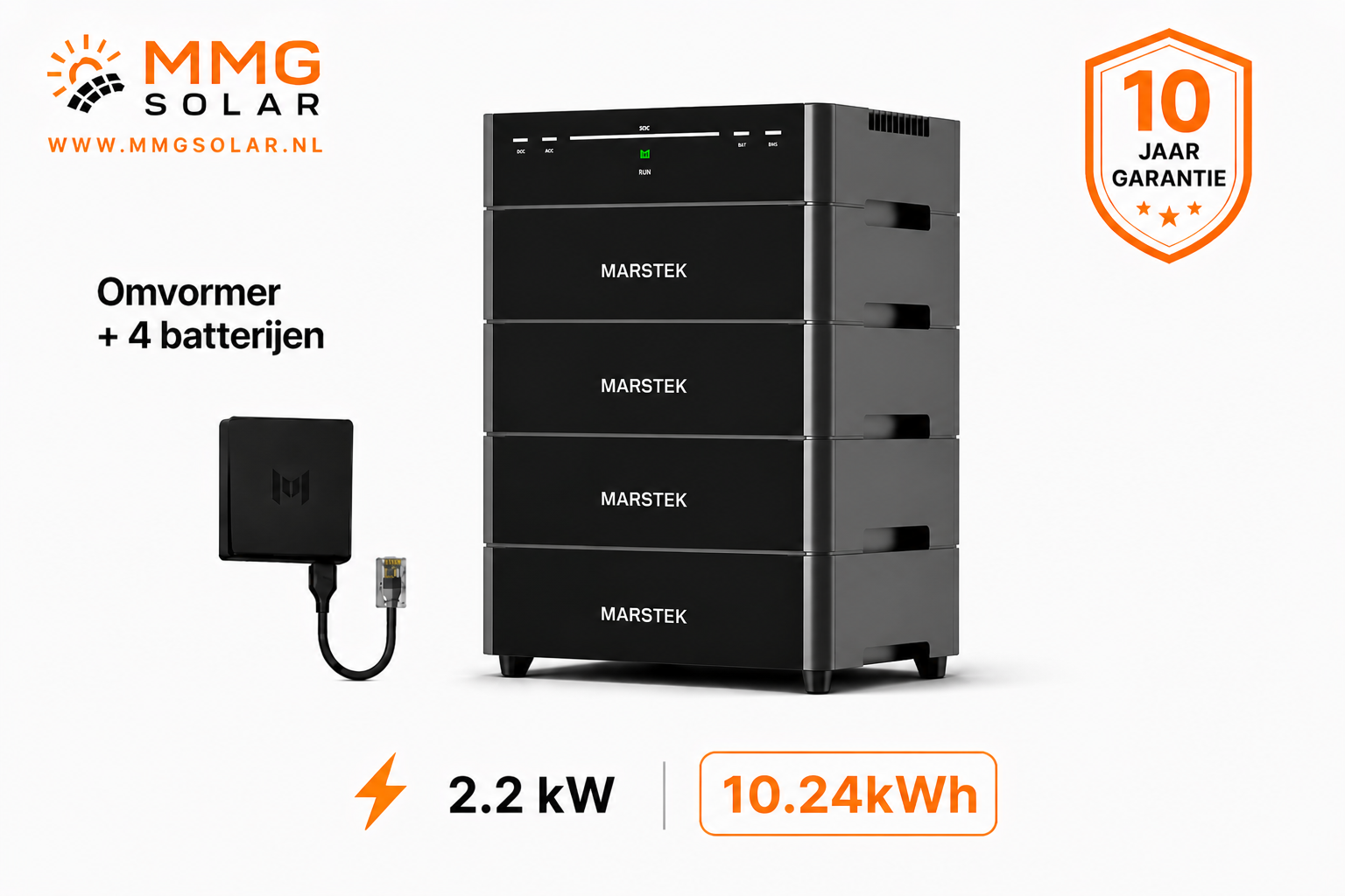 Marstek Venus D – Omvormer + 4 Batterijen (10.24 kWh) inclusief p1 meter
