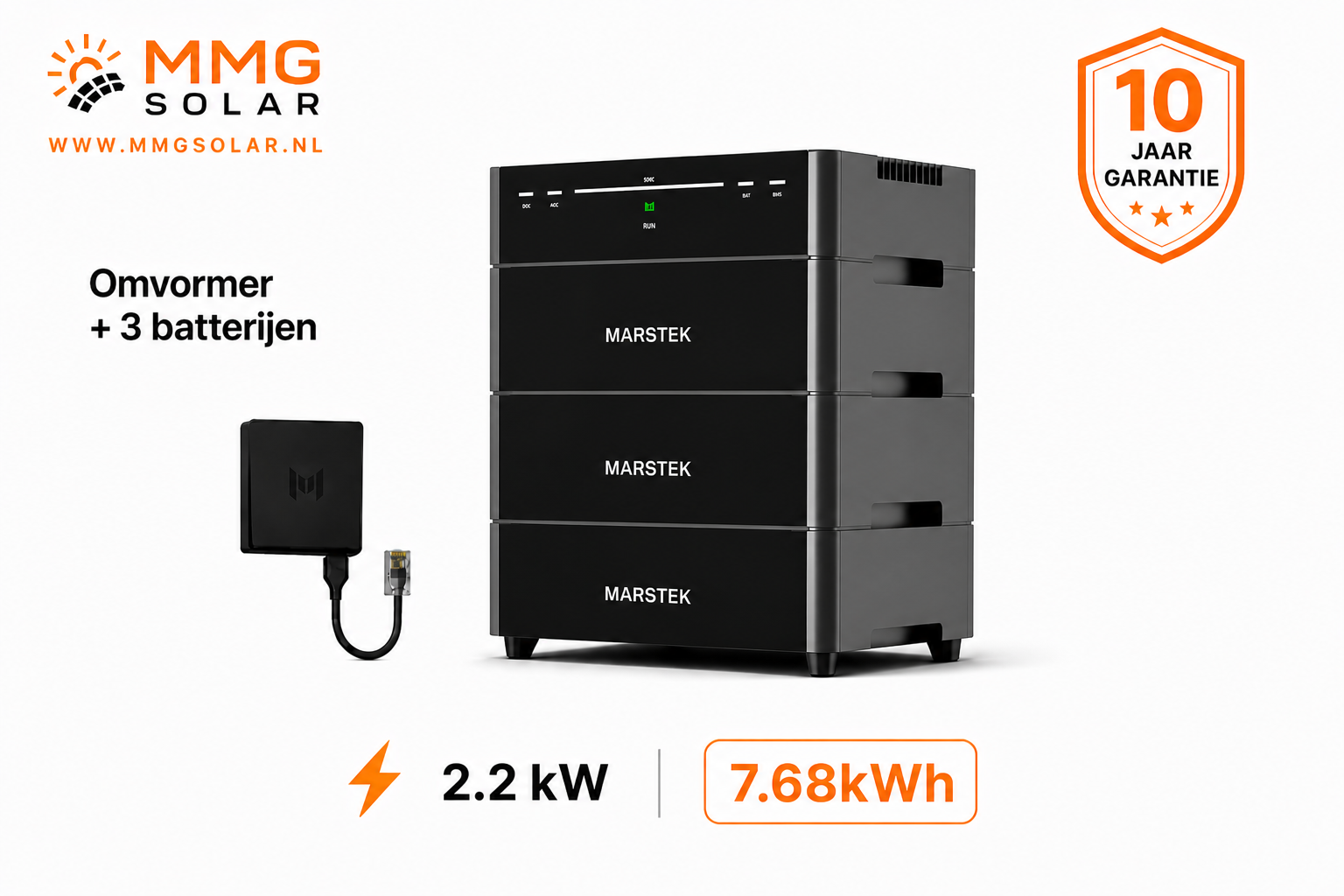 Marstek Venus D – Omvormer + 3 Batterijen (7.68 kWh) inclusief p1 meter