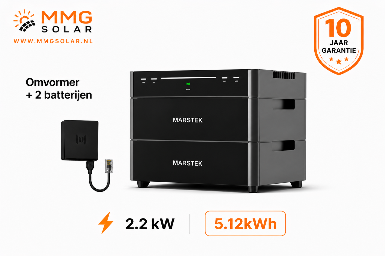 Marstek Venus D – Omvormer + 2 Batterijen (5.12 kWh) inclusief p1 meter