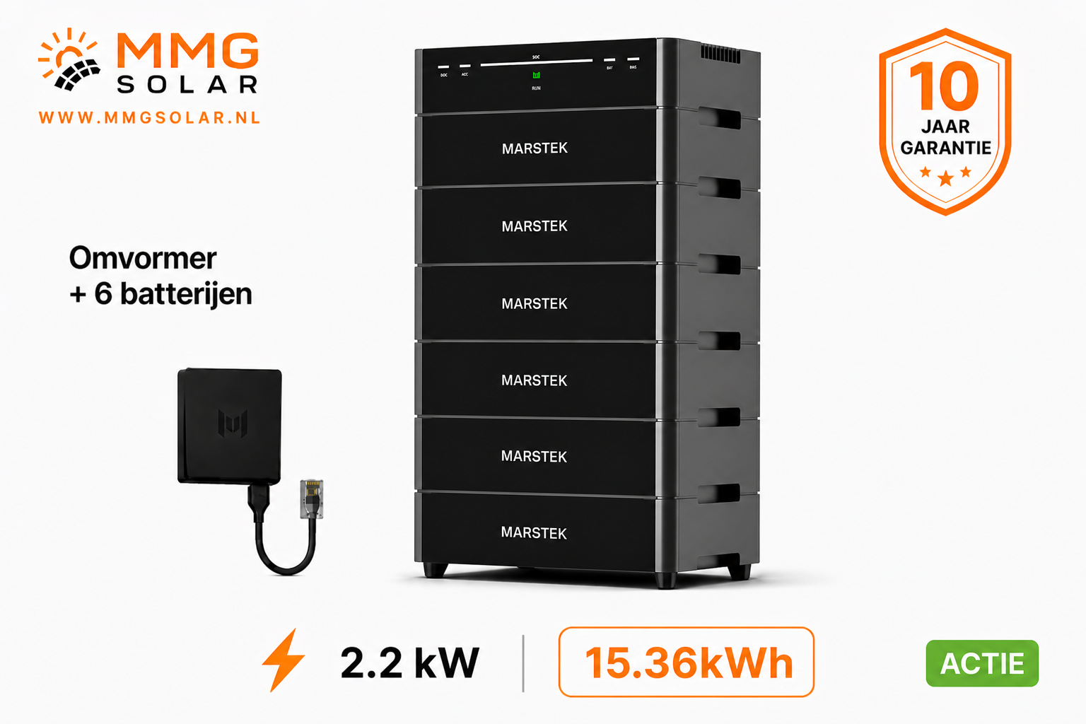Marstek Venus D – Omvormer + 6 Batterijen (15.36 kWh) – ACTIE